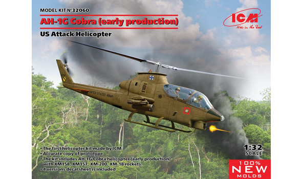 AH-1G Cobra (early production) US Attack Helicopter (100% new molds)