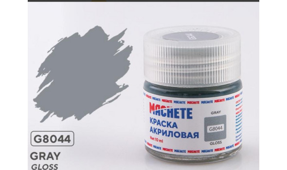 Краска акриловая 10 мл. Серый, глянцевый